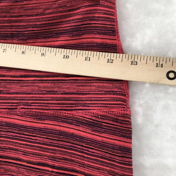 Lululemon Womens Red Striped Elastic Waist Mid Rise Skinny Capri Legging Pants 4 - Picture 2 of 7